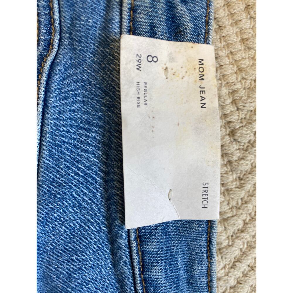 American Eagle Stretch MOM Jean Size Women 8 Standard Indigo blue tapered - Picture 2 of 10